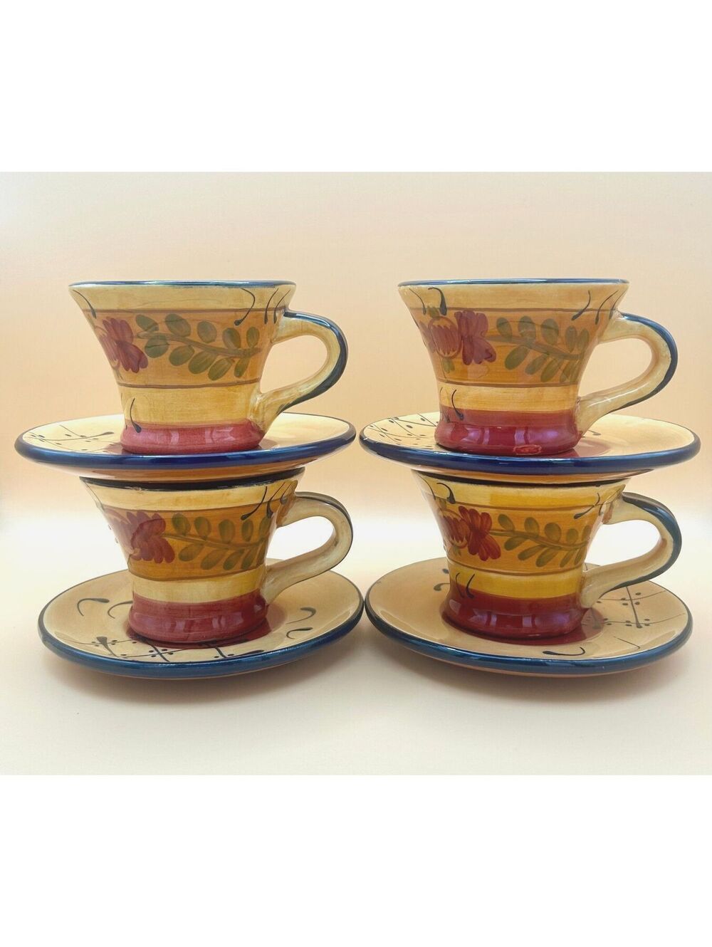 Romance Cup and Saucer Set of 4, Nanette Vacher Ambiance Collections